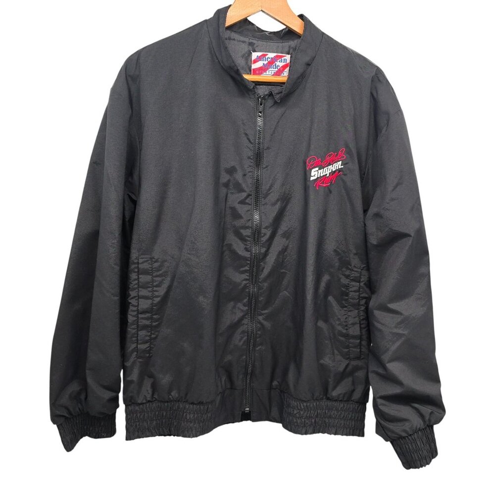 Dale Earnhardt‎ NASCAR Racing Jacket Large Snap-on Embroider Black American Made